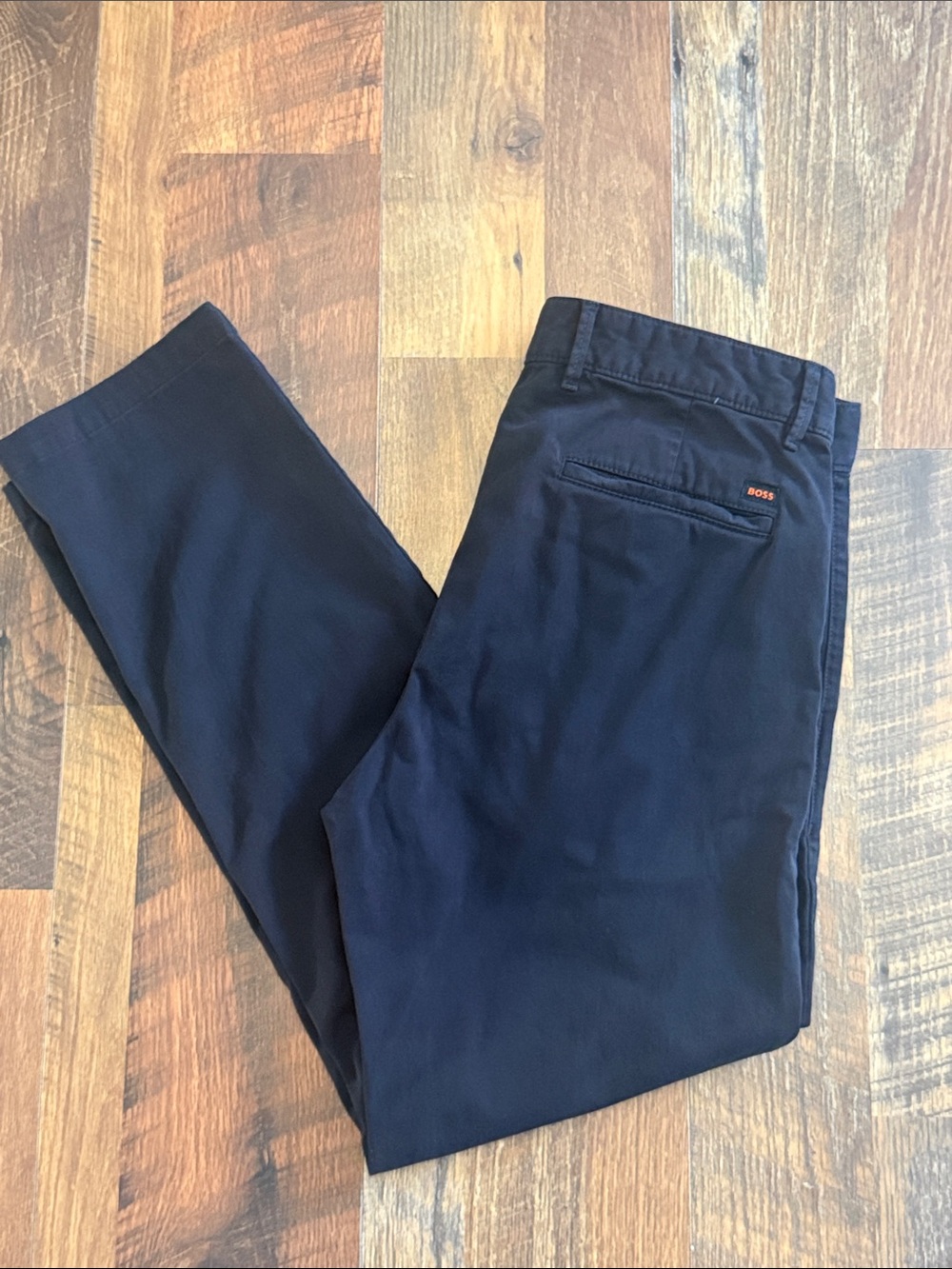 BOSS Hugo Boss Navy Slim Fit Stretch Chino Pants Men’s 33x32